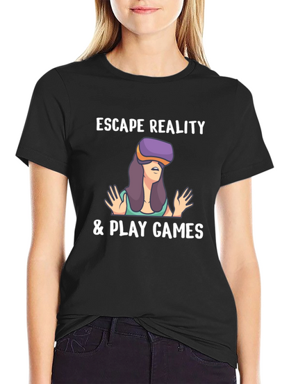 Escape Reality Gamer T-Shirt - Black Cotton Tee