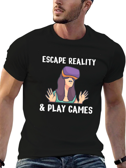 Escape Reality Gamer T-Shirt - Black Cotton Tee