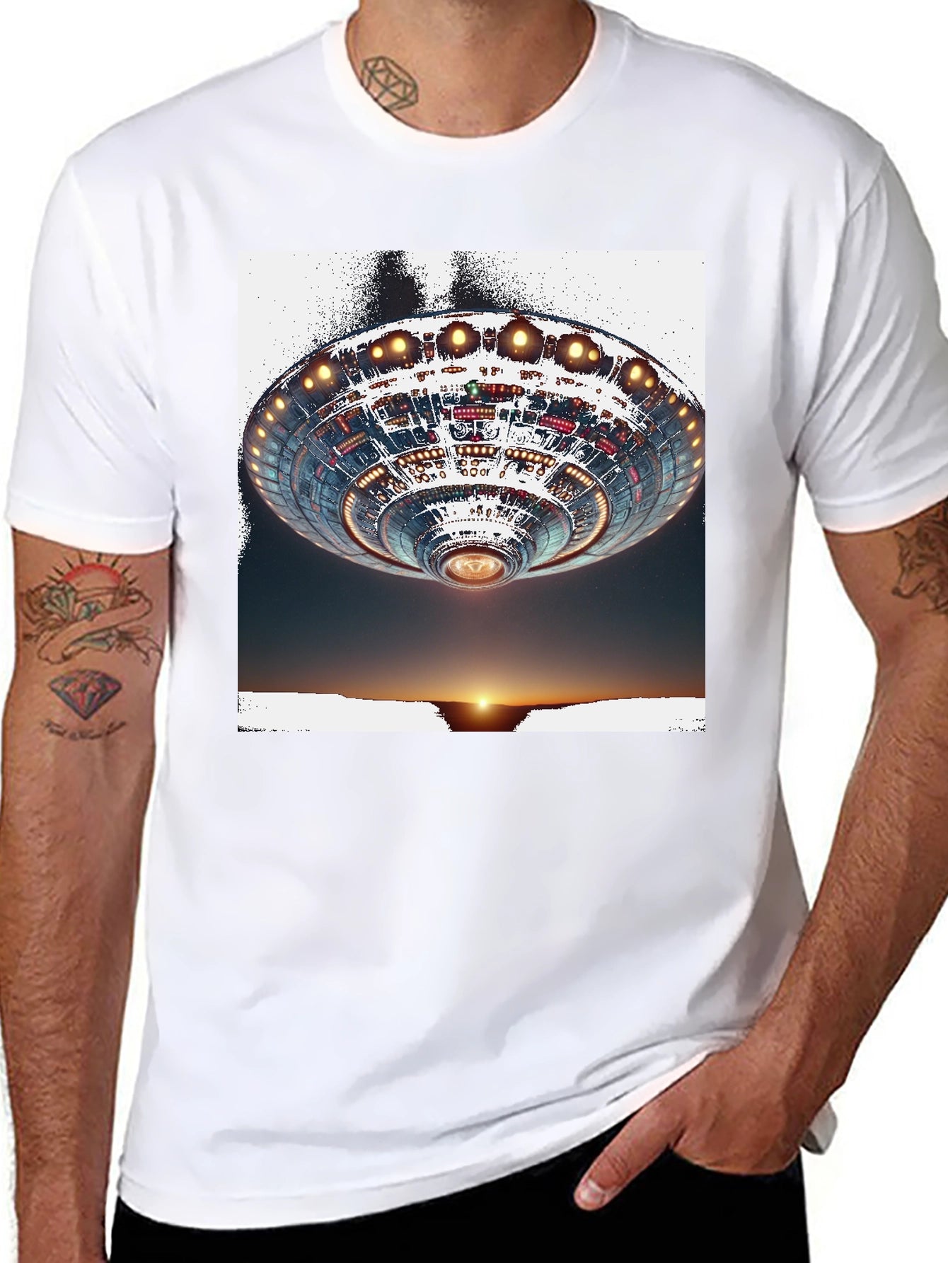 UFO Sunset Graphic Tee
