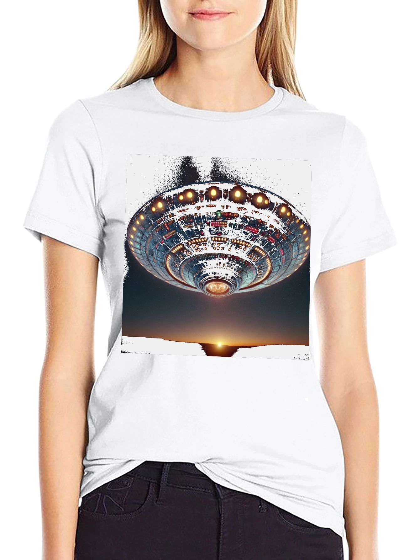 UFO Sunset Graphic Tee