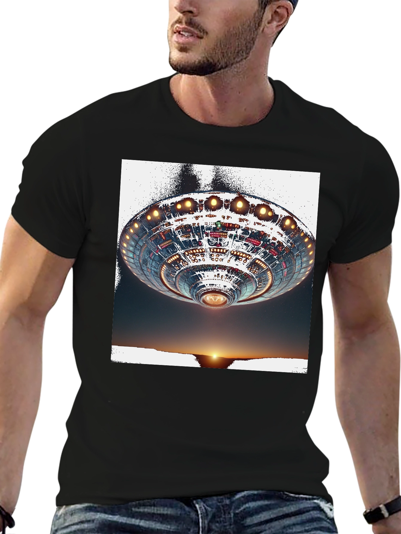 UFO Sunset Graphic Tee