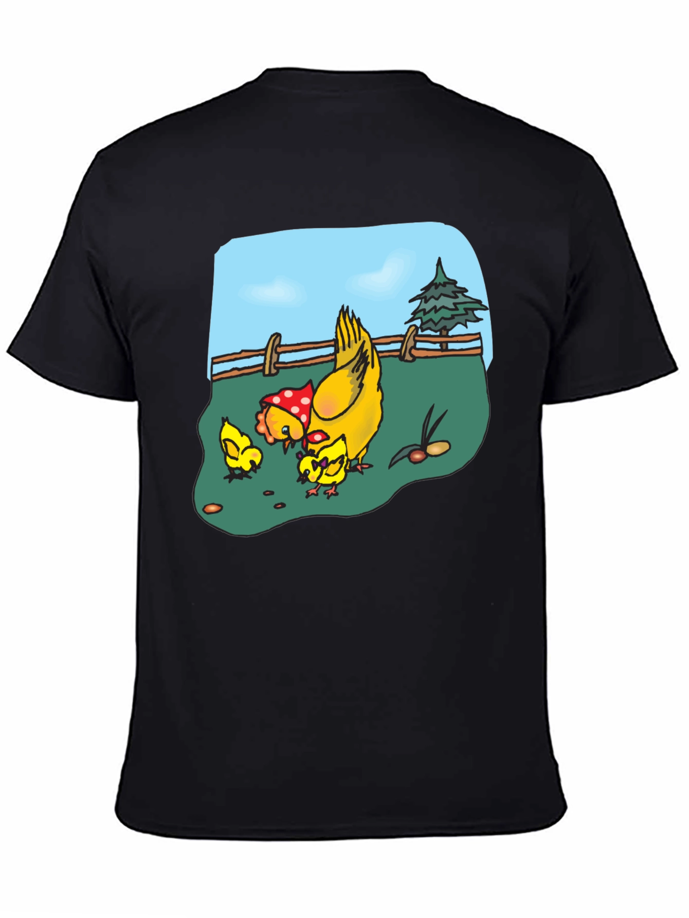 Chicken & Chicks Cartoon T-Shirt