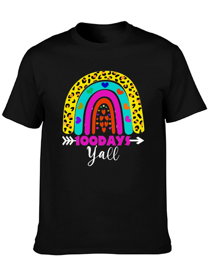 100 Days Yall Rainbow Graphic Tee