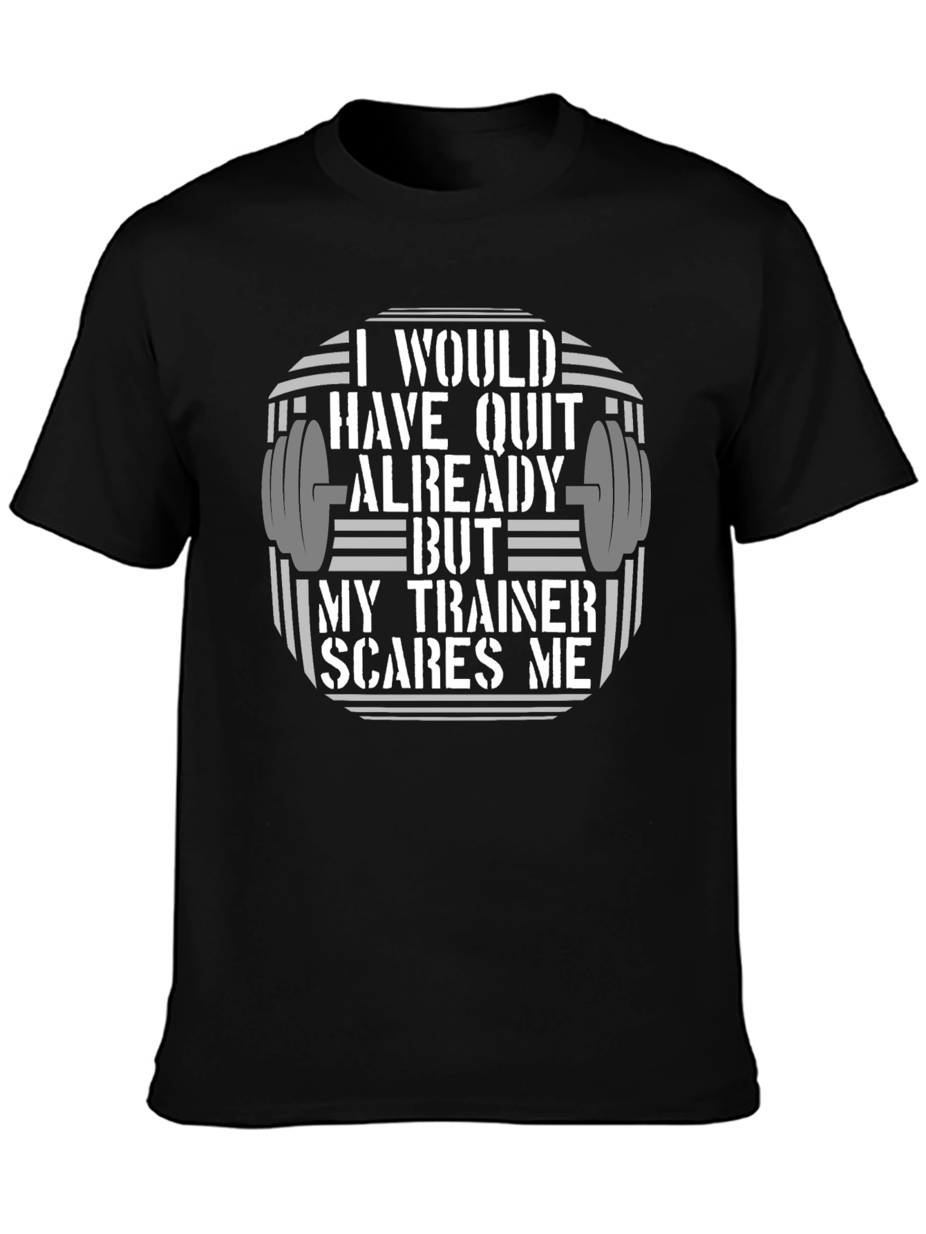 Funny Workout T-Shirt: My Trainer Scares Me