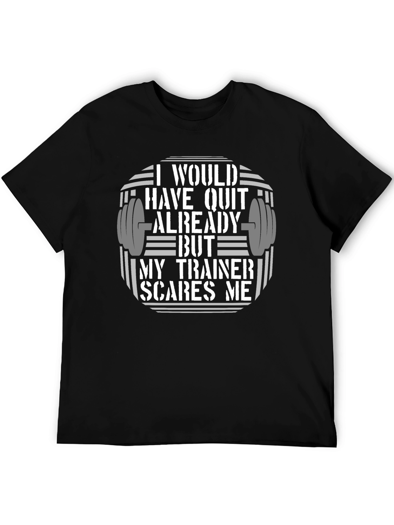 Funny Workout T-Shirt: My Trainer Scares Me