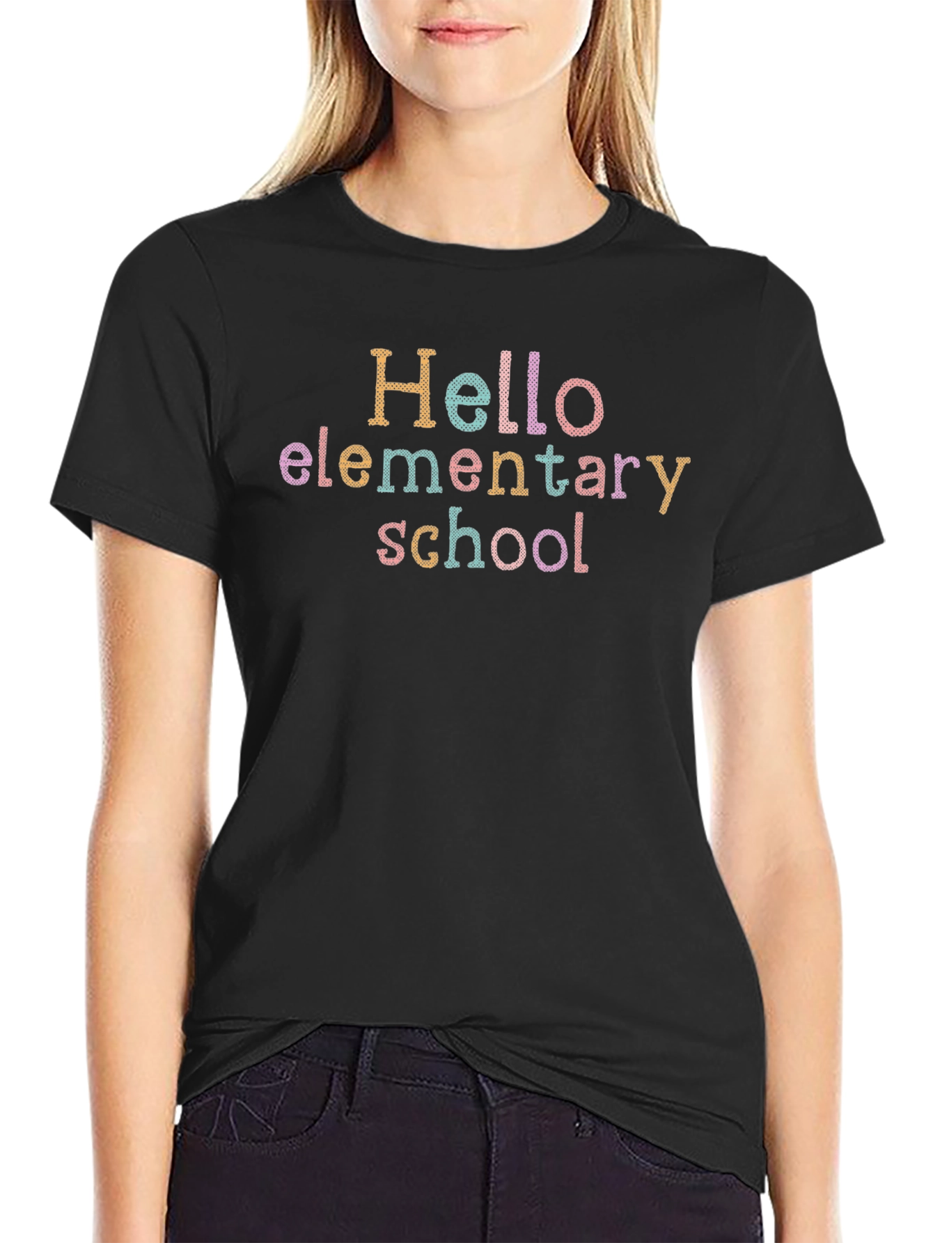 Hello Elementary School Black T-Shirt