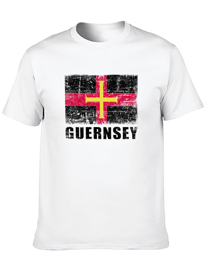 Guernsey Flag T-Shirt - Distressed Design