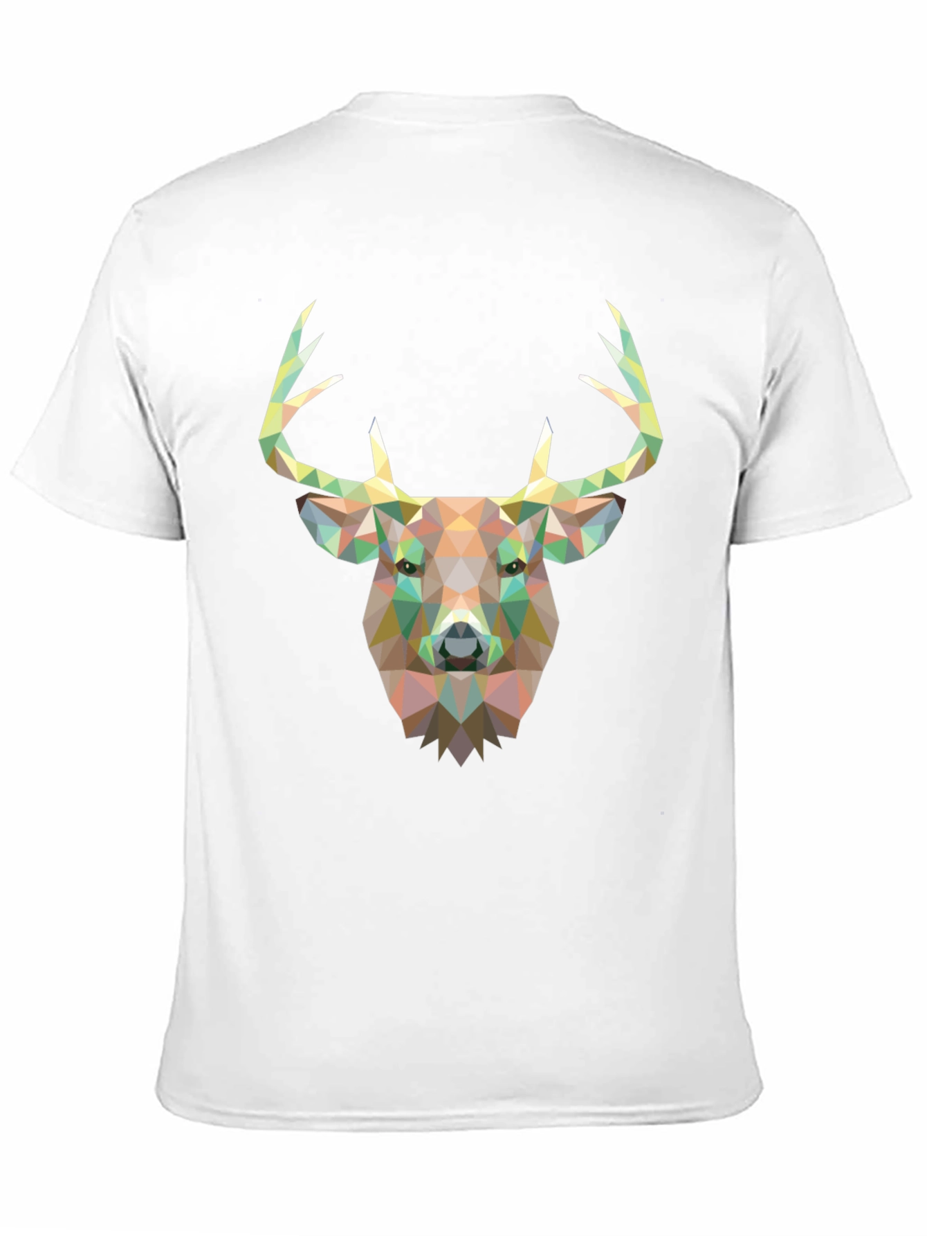 Geometric Deer Head Graphic Black T-Shirt
