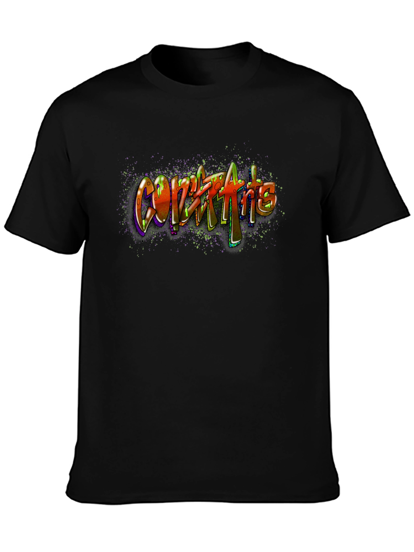 Graffiti Art Black Cotton Tee