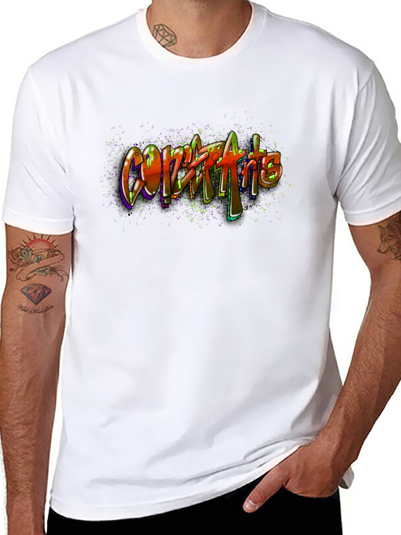 Graffiti Art Black Cotton Tee