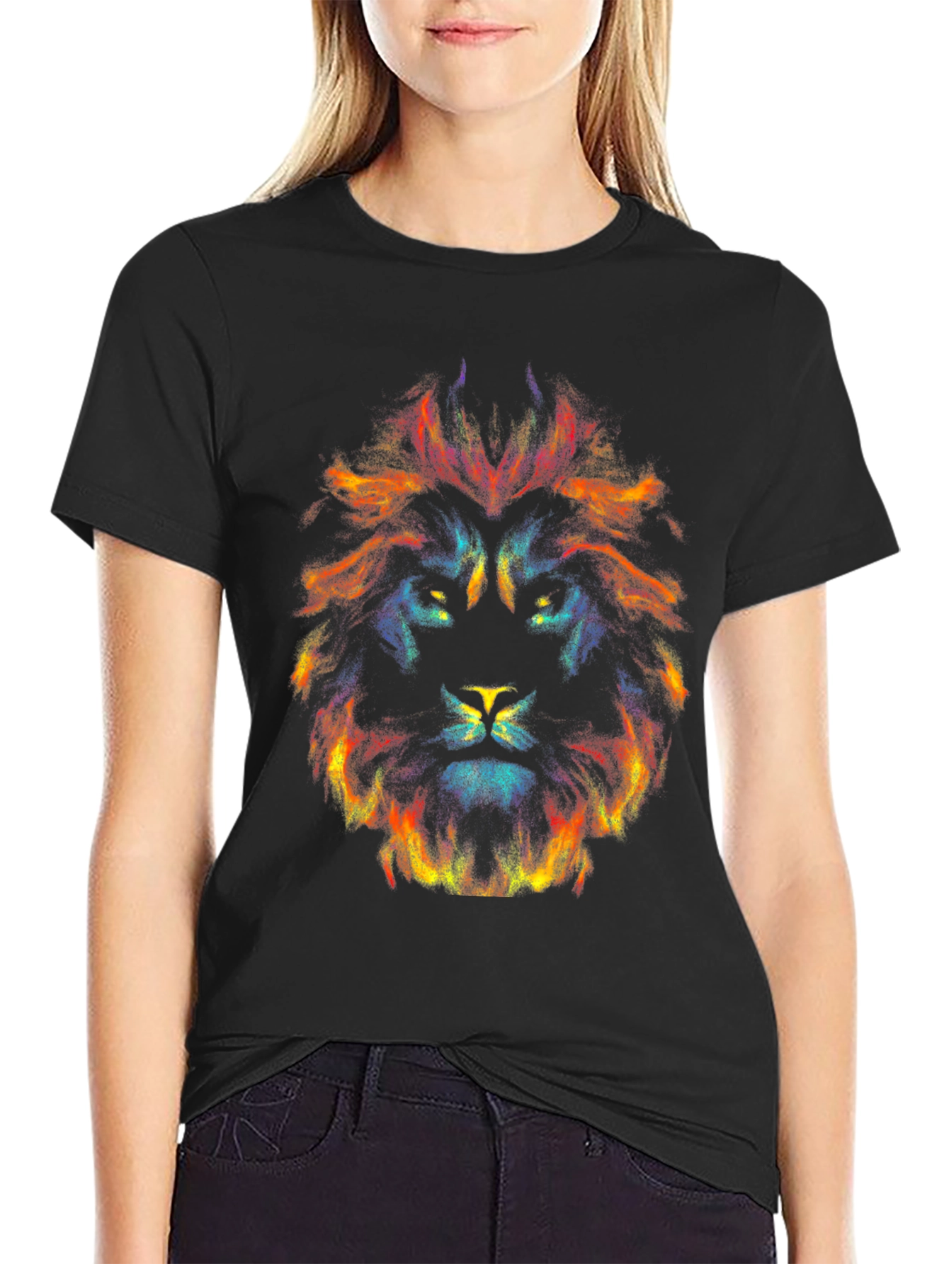 Abstract Lion Graphic Tee - Bold Statement Shirt