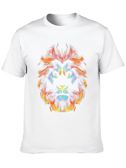 Abstract Lion Graphic Tee - Bold Statement Shirt