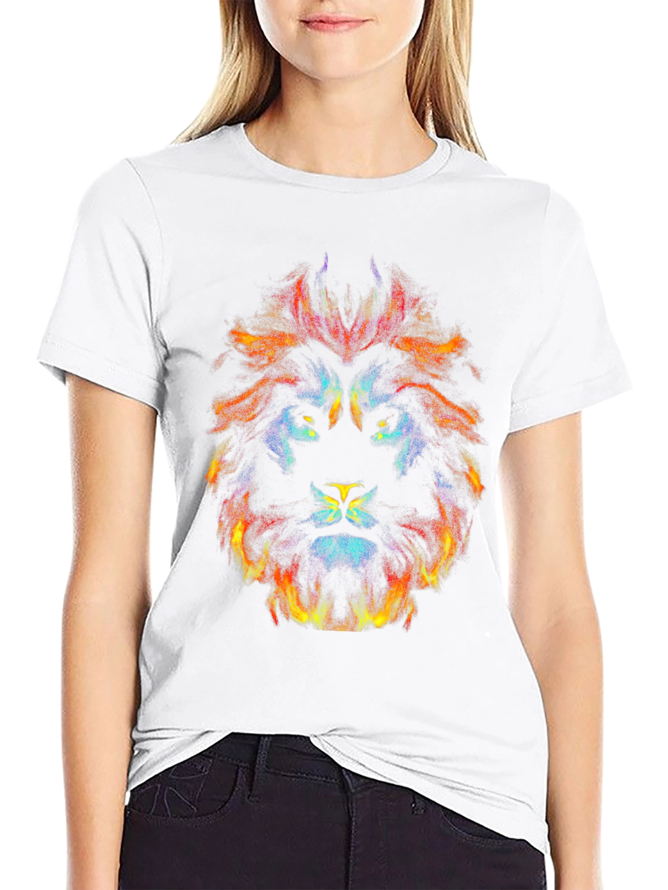 Abstract Lion Graphic Tee - Bold Statement Shirt
