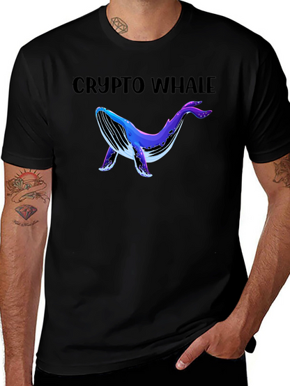 Crypto Whale Black Graphic T-Shirt