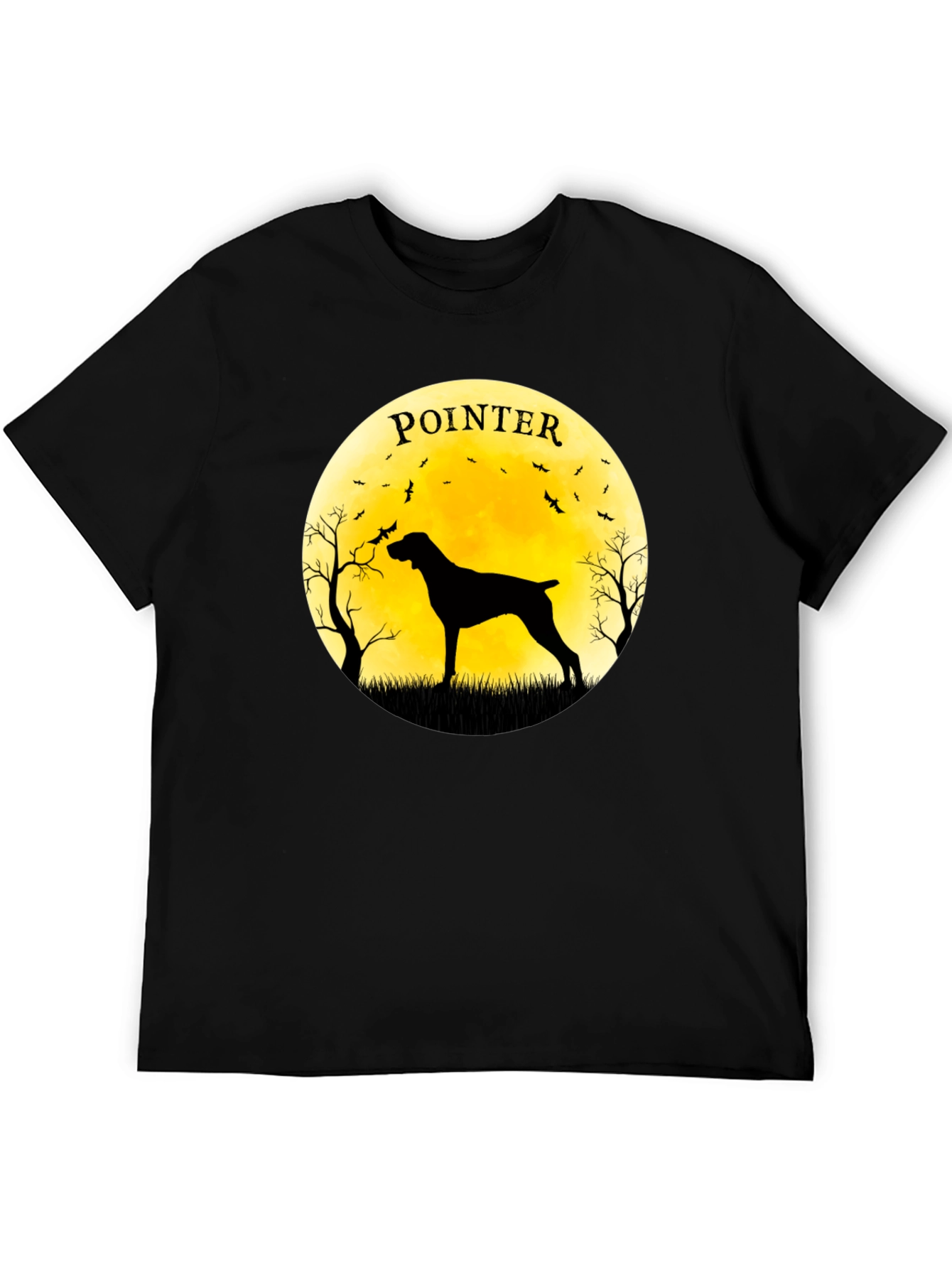 Pointer Dog Silhouette T-Shirt - Moon Graphic Tee