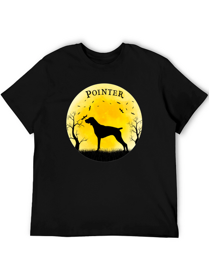 Pointer Dog Silhouette T-Shirt - Moon Graphic Tee