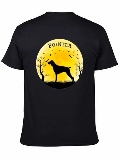 Pointer Dog Silhouette T-Shirt - Moon Graphic Tee