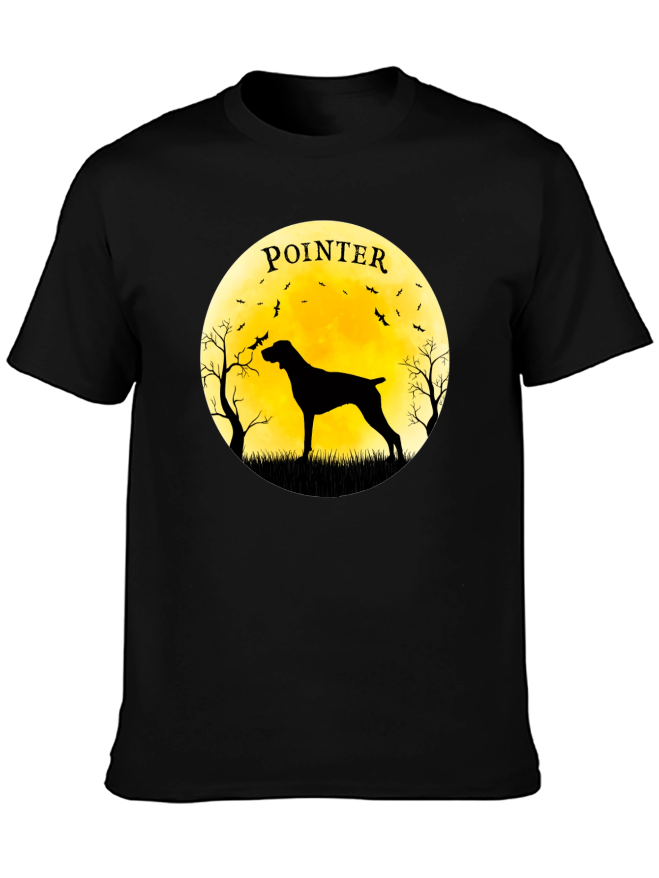 Pointer Dog Silhouette T-Shirt - Moon Graphic Tee