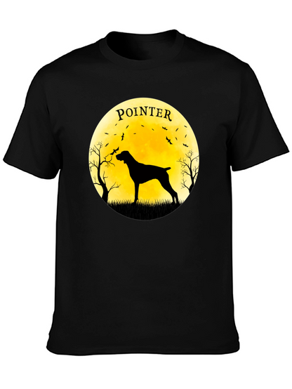 Pointer Dog Silhouette T-Shirt - Moon Graphic Tee