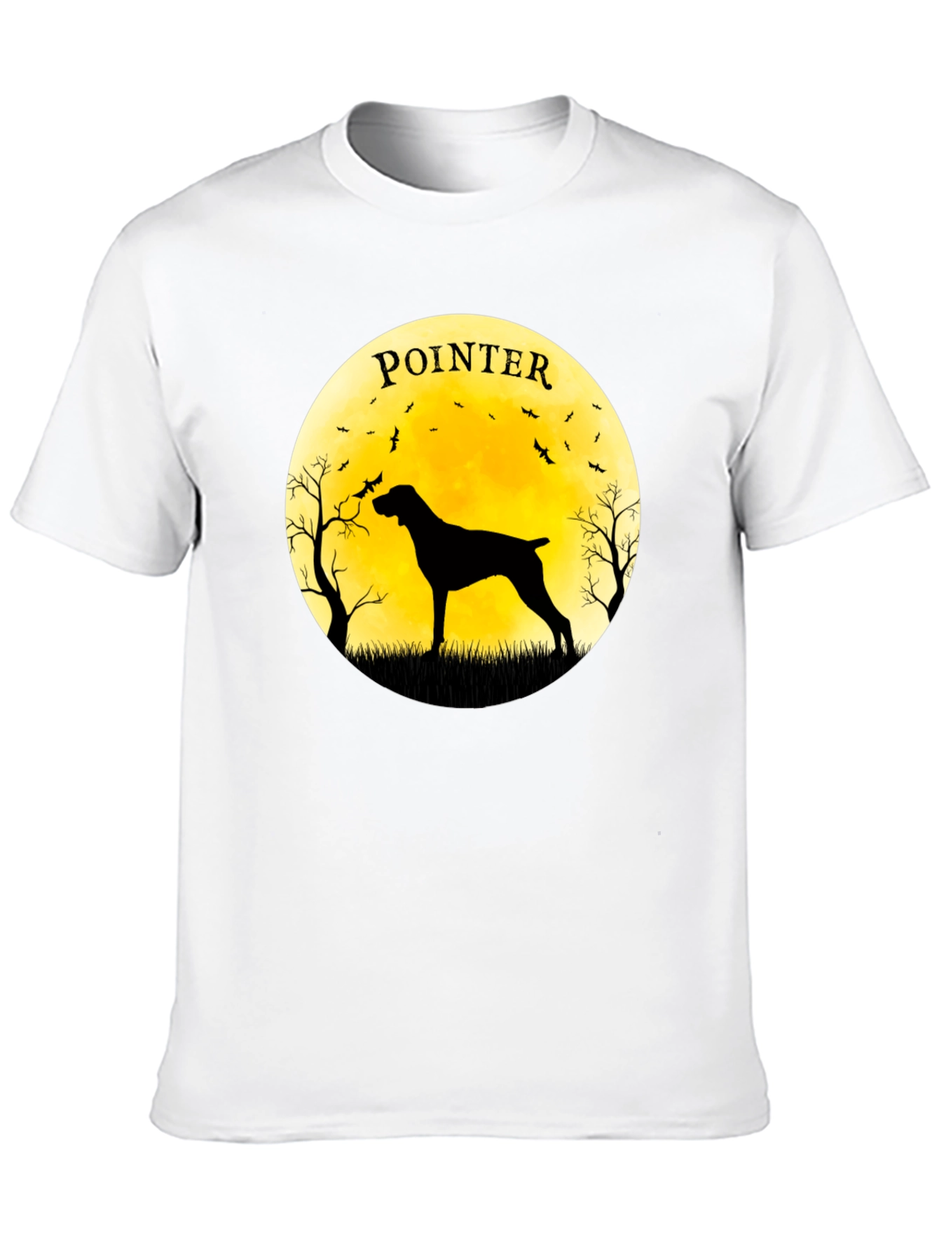 Pointer Dog Silhouette T-Shirt - Moon Graphic Tee