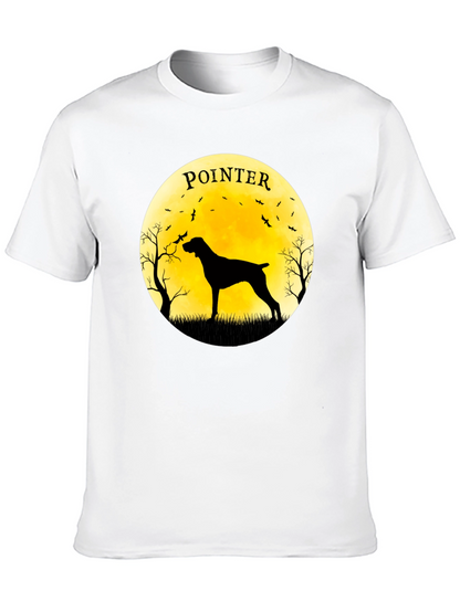 Pointer Dog Silhouette T-Shirt - Moon Graphic Tee