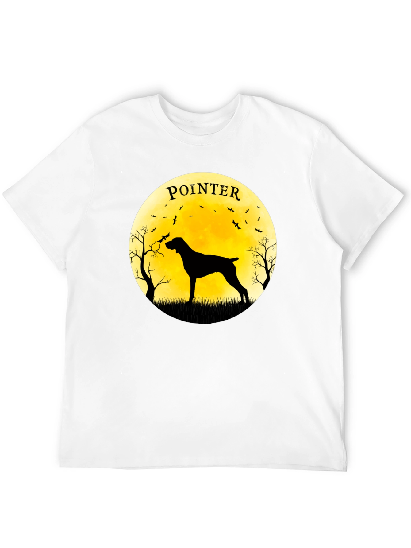 Pointer Dog Silhouette T-Shirt - Moon Graphic Tee