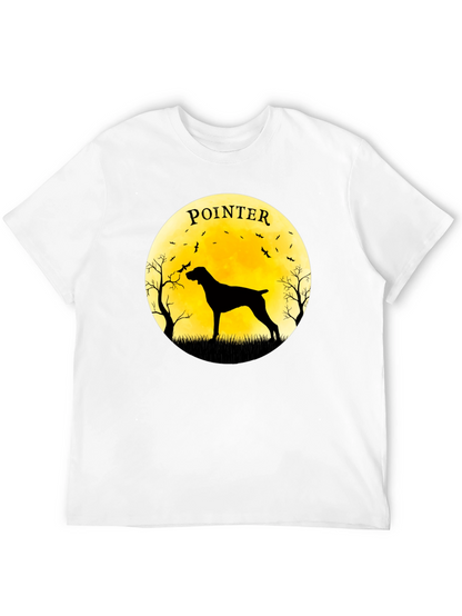 Pointer Dog Silhouette T-Shirt - Moon Graphic Tee