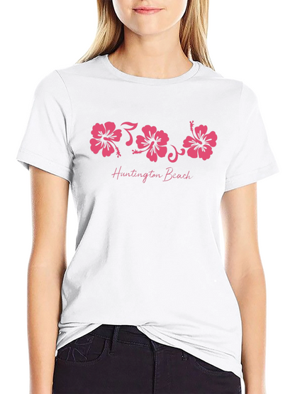 Huntington Beach Hibiscus Graphic T-Shirt