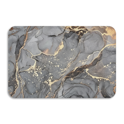 Grey Gold Vein Marble Texture Diatomite Bath Mat