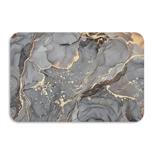 Grey Gold Vein Marble Texture Diatomite Bath Mat