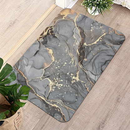 Grey Gold Vein Marble Texture Diatomite Bath Mat