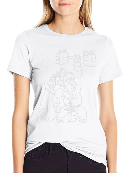 Santa Lifting Weights Graphic T-Shirt - Black