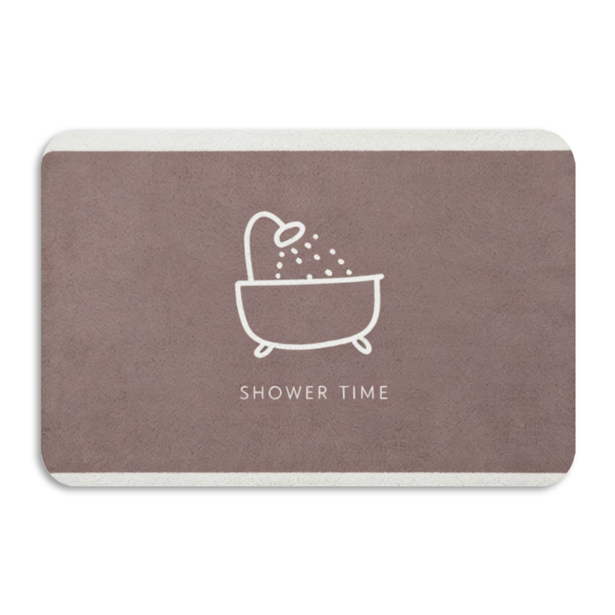 Minimal Shower Time Graphic£üMinimal Shower Time Bathtub Print Diatomite Mat, Simple Modern Absorbent Bathroom Floor Mat