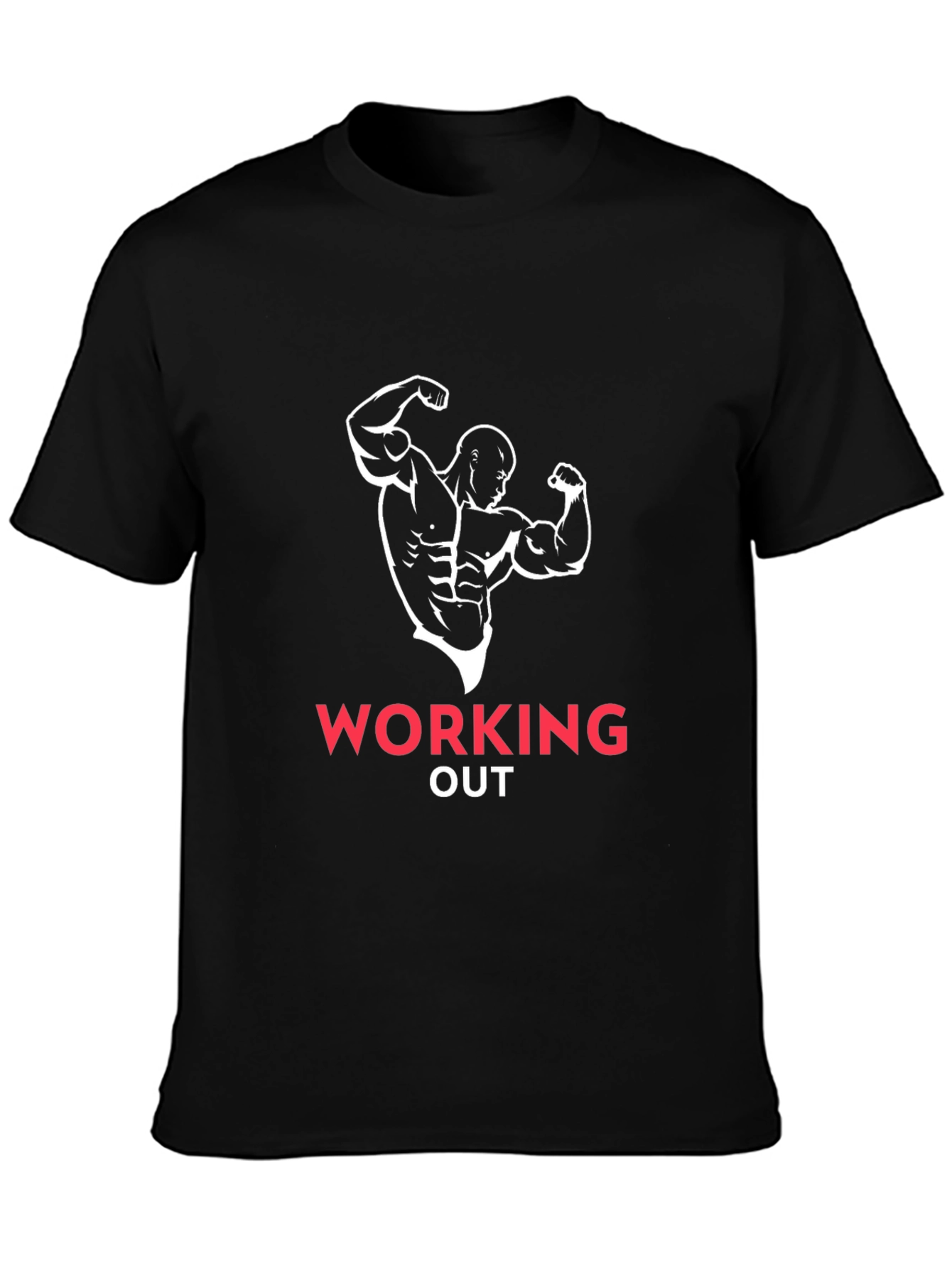 Mens Black Working Out Graphic Tee