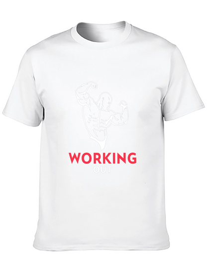 Mens Black Working Out Graphic Tee
