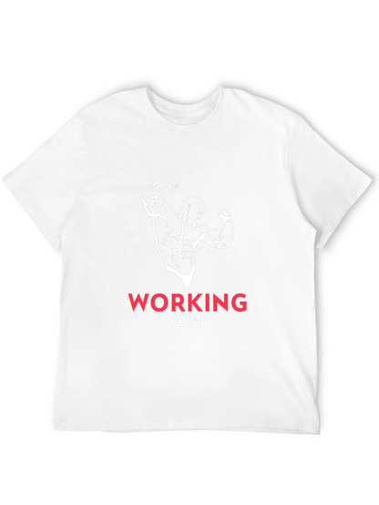 Mens Black Working Out Graphic Tee