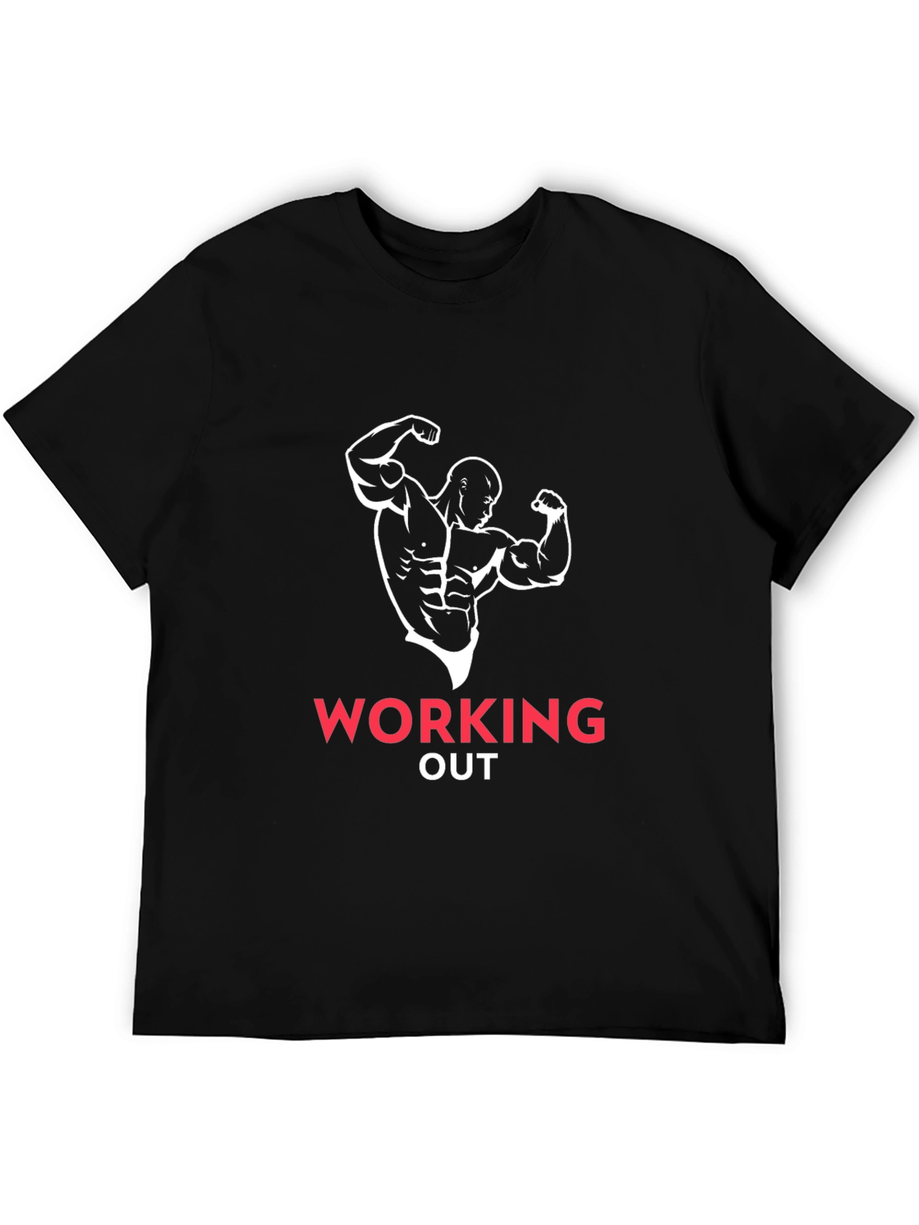 Mens Black Working Out Graphic Tee