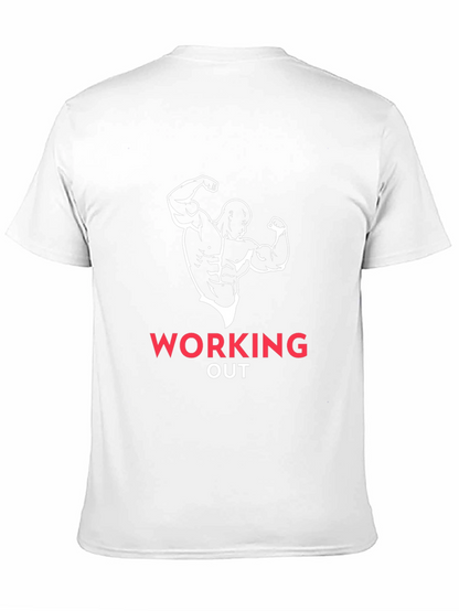 Mens Black Working Out Graphic Tee