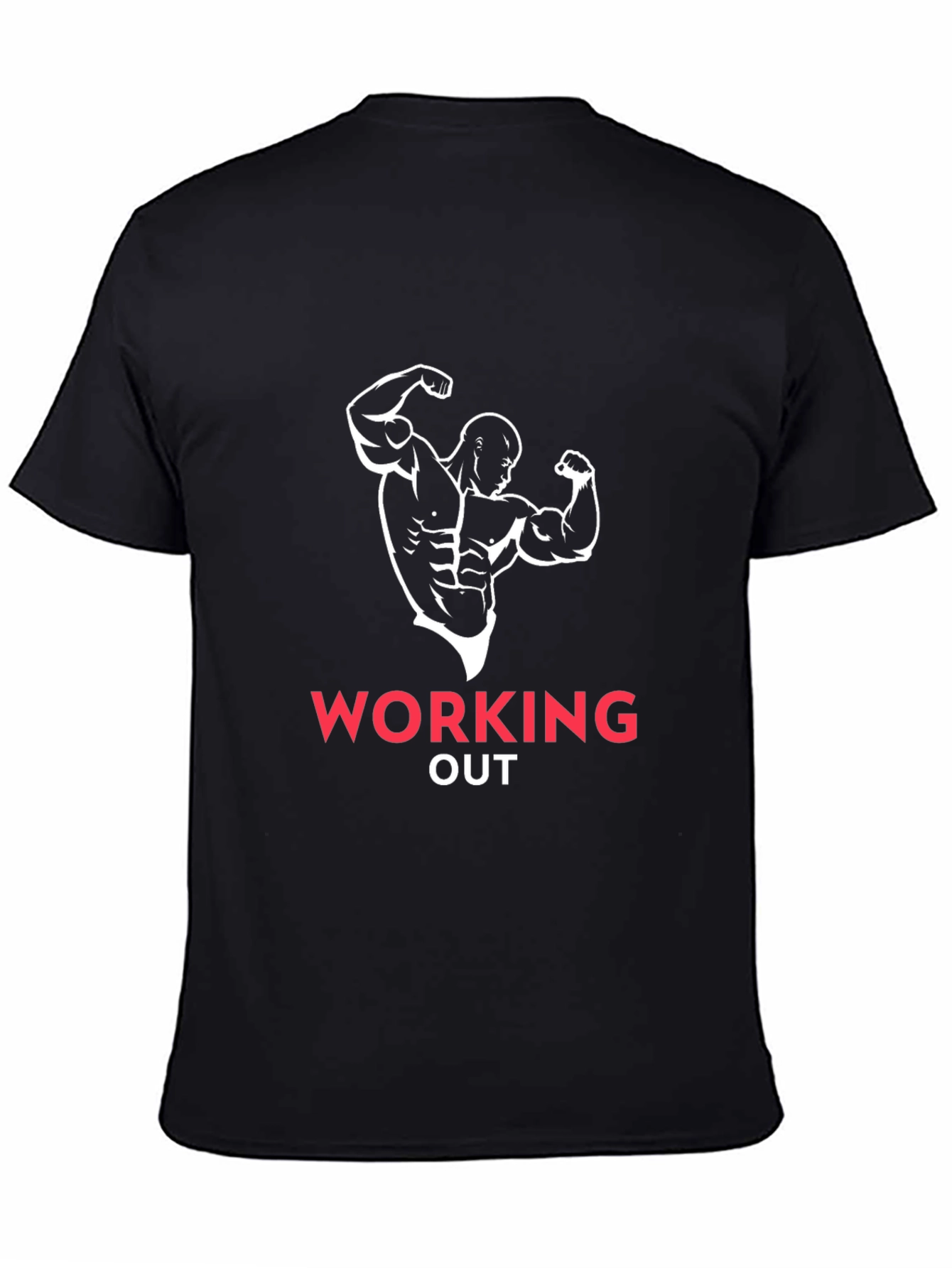 Mens Black Working Out Graphic Tee