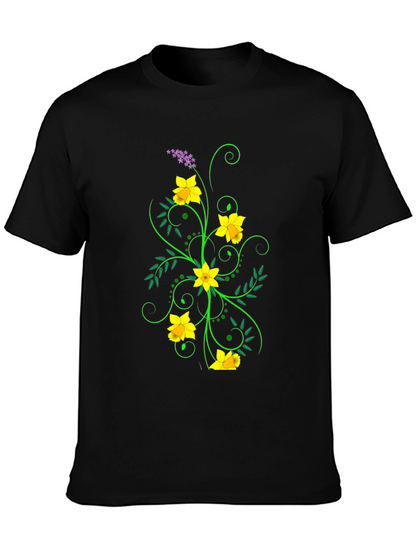 Floral Graphic Black Tee
