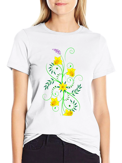 Floral Graphic Black Tee