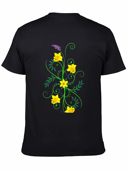 Floral Graphic Black Tee