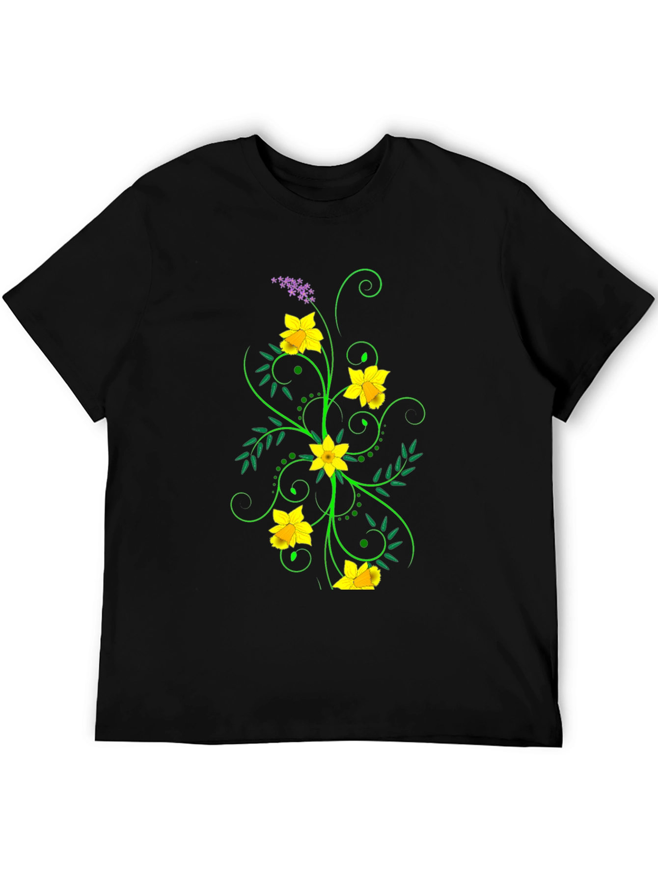 Floral Graphic Black Tee