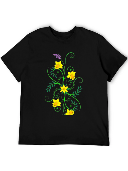 Floral Graphic Black Tee