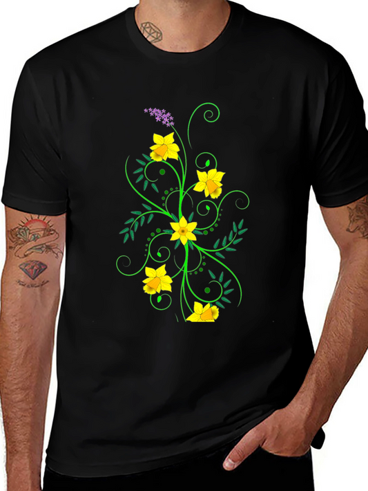 Floral Graphic Black Tee