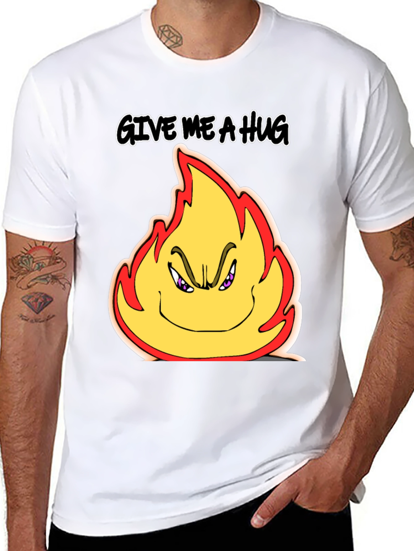 Give Me a Hug Flame Graphic T-Shirt