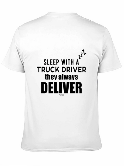 Sleep With A Truck Driver Black T-Shirt