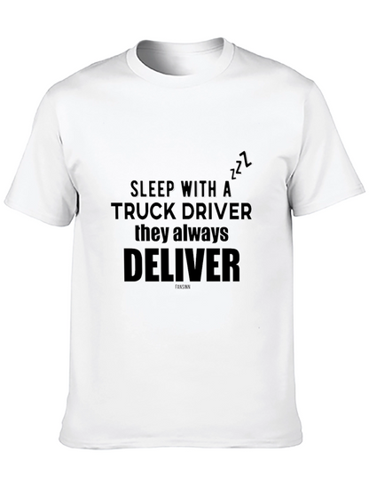 Sleep With A Truck Driver Black T-Shirt