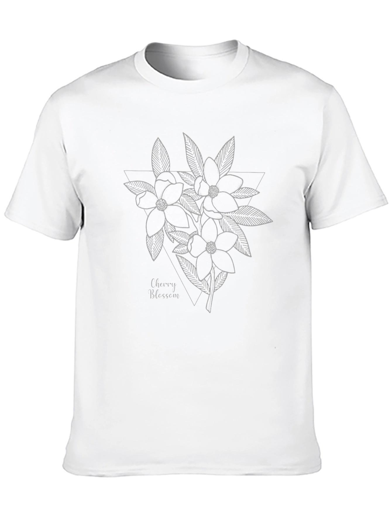Mens Black Floral Blossom Graphic Tee