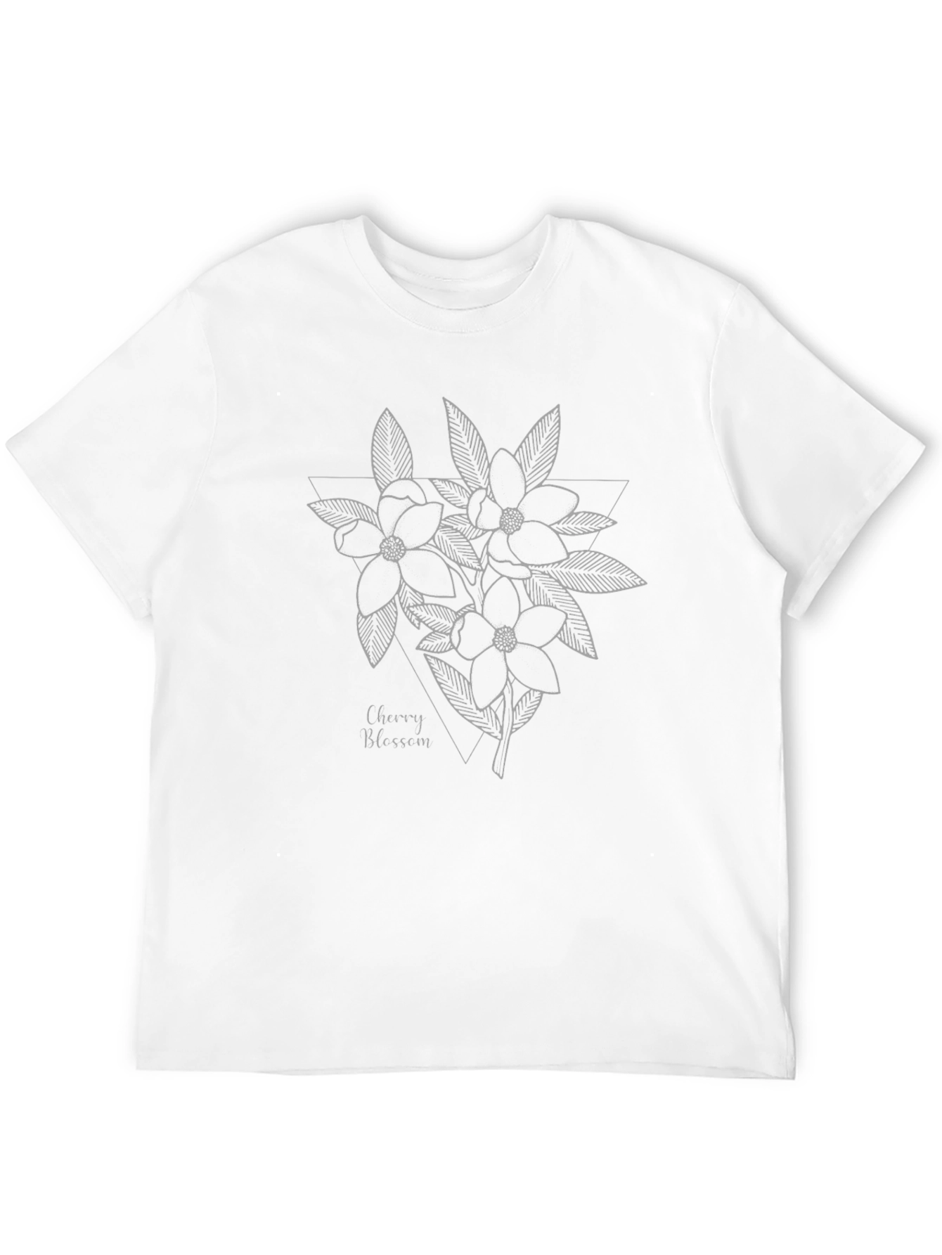 Mens Black Floral Blossom Graphic Tee